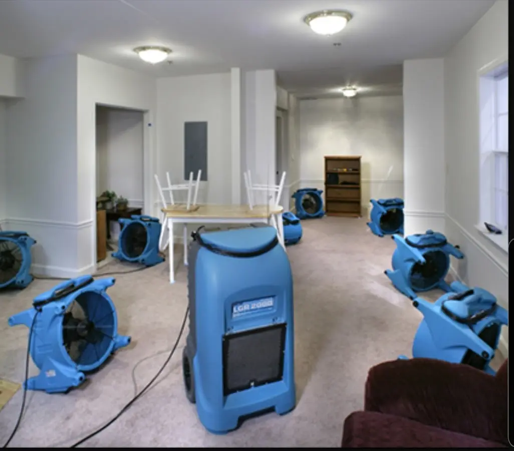 Air movers and dehumidifier setup for Water Extraction & Removal in Archbald